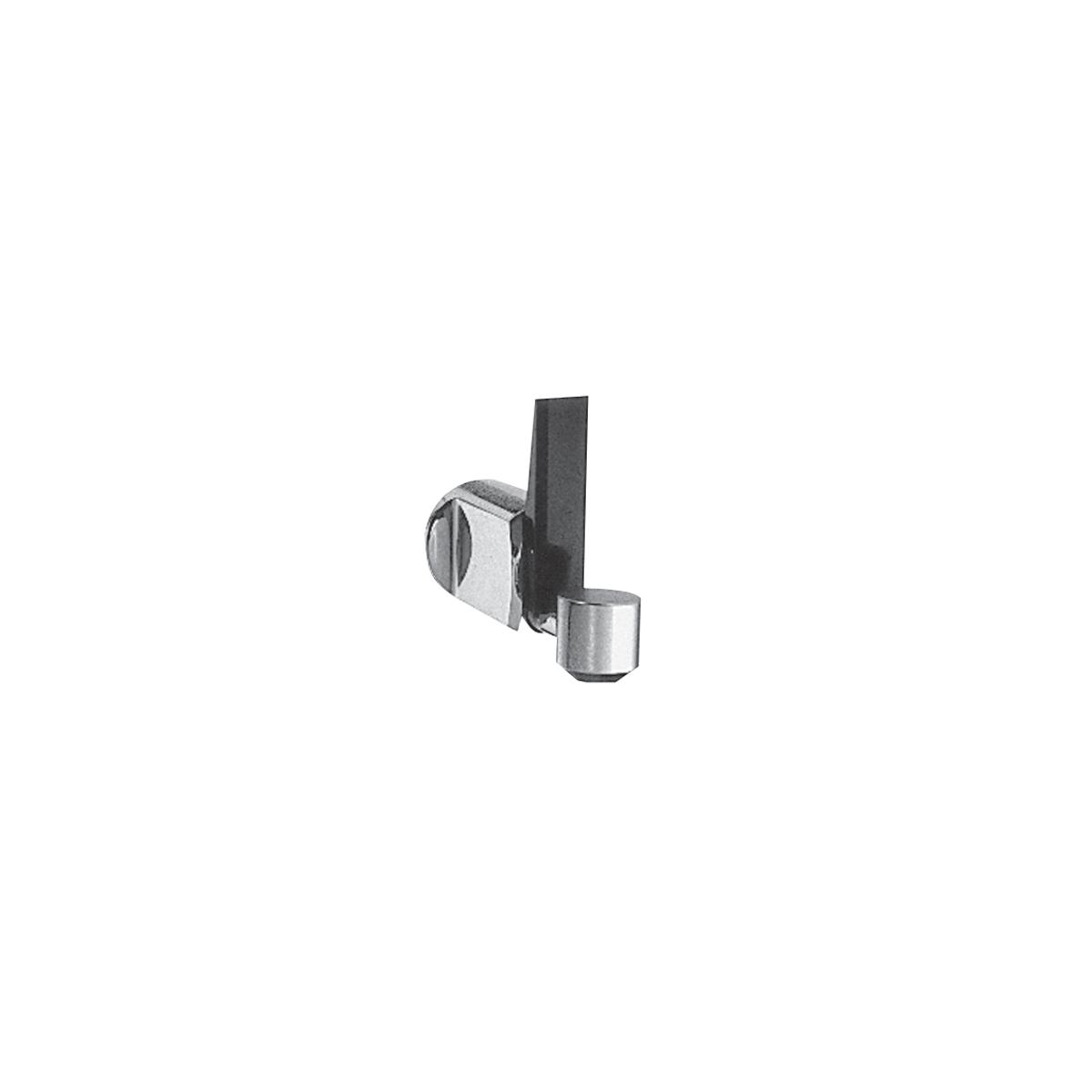 Chrome glass filler with dark mounting bracket and cylindrical cup outlet.