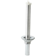 Elkay sink drain assembly with stainless steel removable standpipe, metal flange, and rubber stopper.
