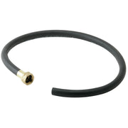 Black rubber hose coiled with brass female faucet connector on one end and open end on the other.