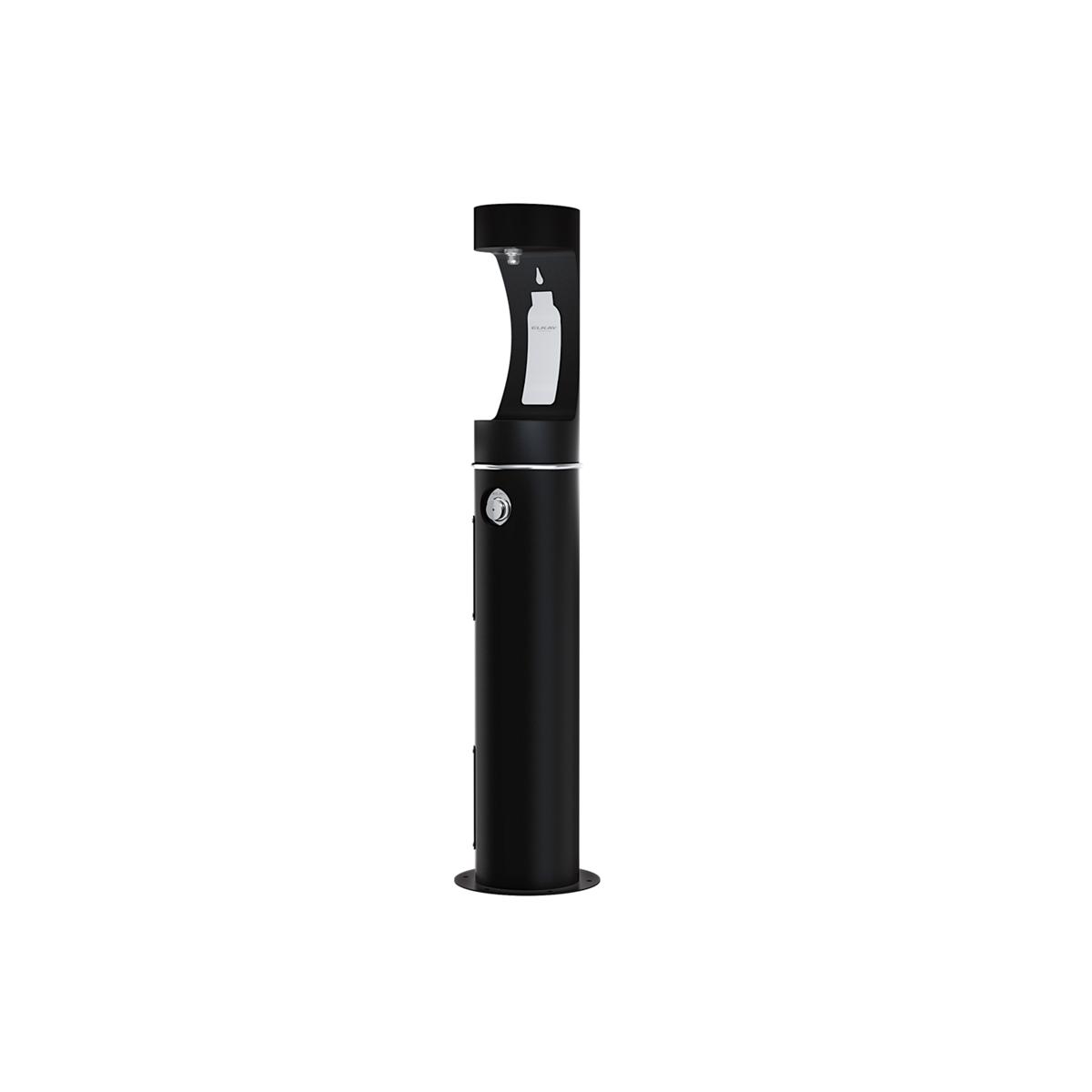 Elkay Outdoor ezH2O Bottle Filling Station Pedestal Non-Filtered Non-Refrigerated Freeze Resistant Black