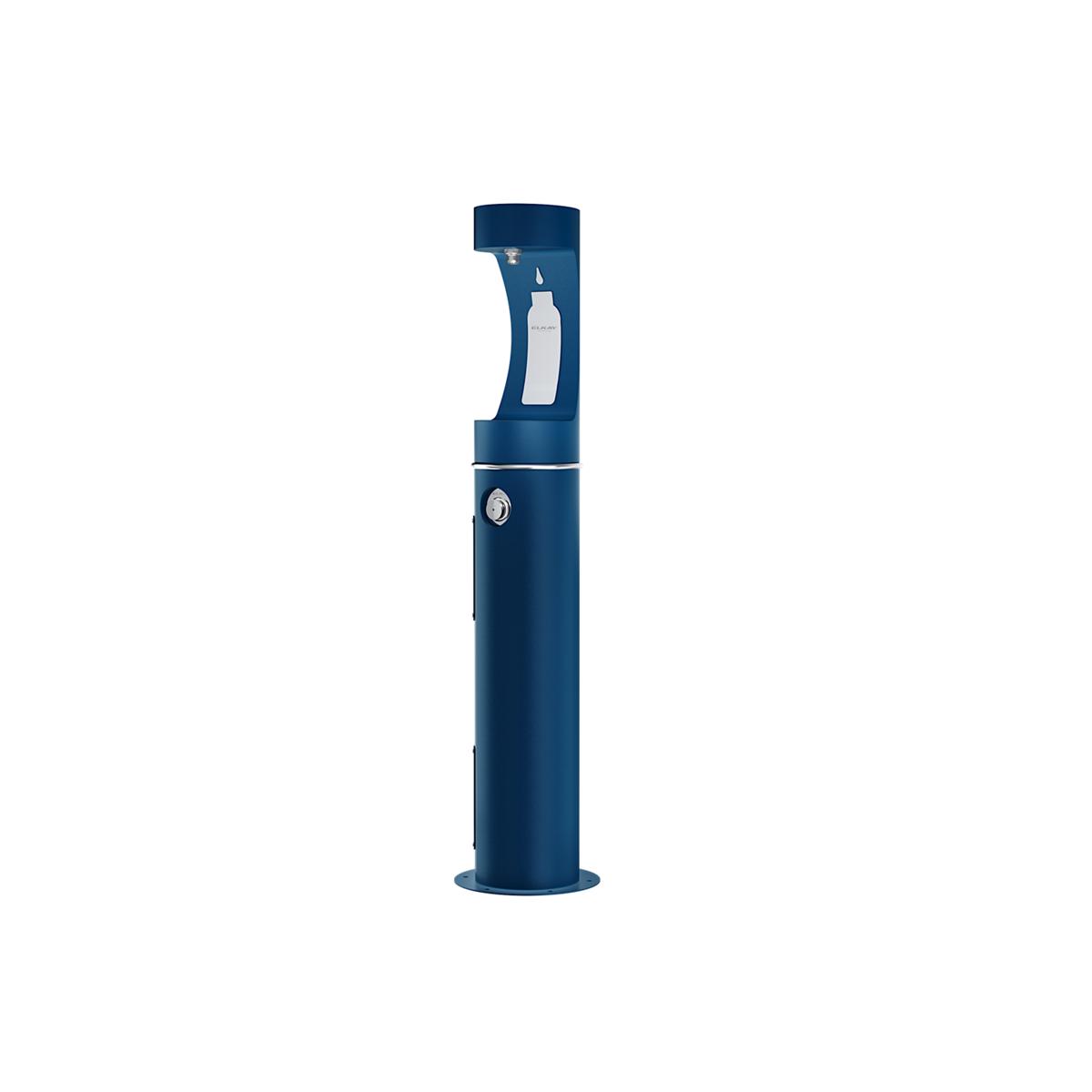 Elkay Outdoor ezH2O Bottle Filling Station Pedestal Non-Filtered Non-Refrigerated Freeze Resistant Blue
