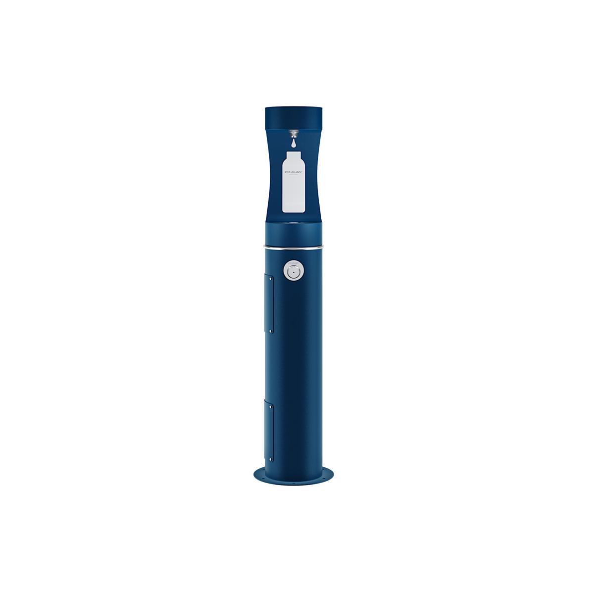 Elkay Outdoor ezH2O Bottle Filling Station Pedestal Non-Filtered Non-Refrigerated Freeze Resistant Blue