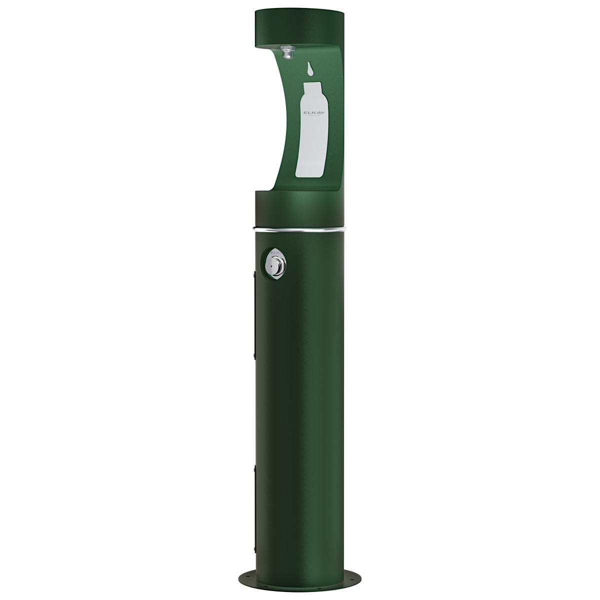 Elkay Outdoor ezH2O Bottle Filling Station Pedestal Non-Filtered Non-Refrigerated Freeze Resistant Evergreen