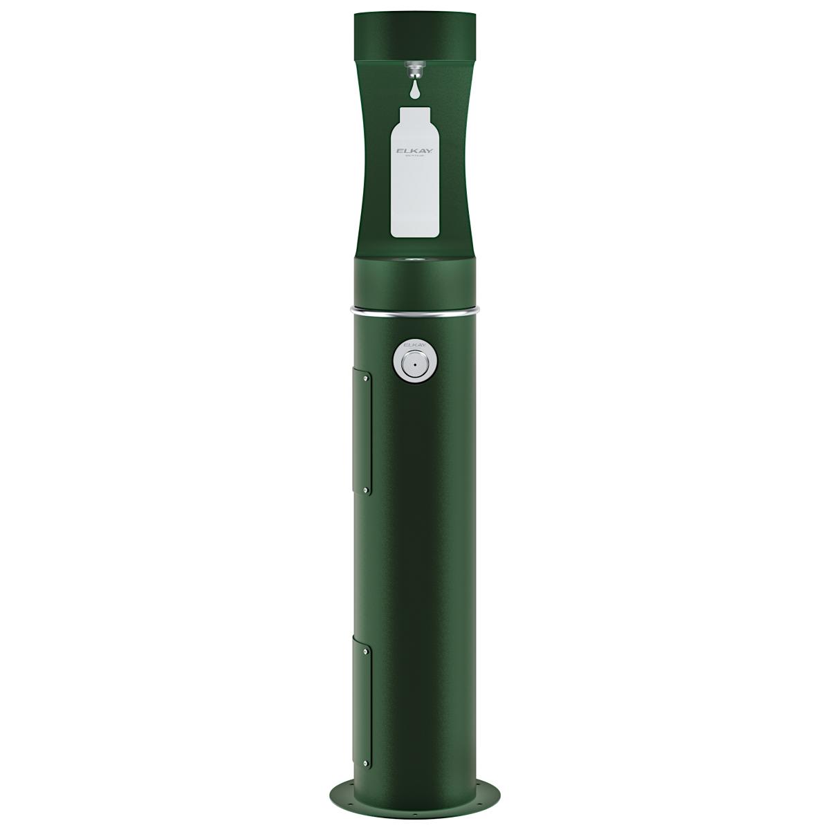 Elkay Outdoor ezH2O Bottle Filling Station Pedestal Non-Filtered Non-Refrigerated Freeze Resistant Evergreen