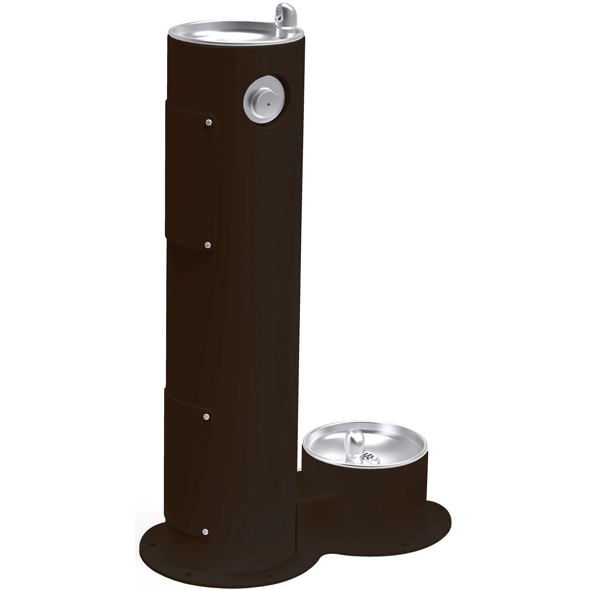 Elkay Outdoor Pedestal Fountain with Pet Station Non-Filtered Non-Refrigerated Black