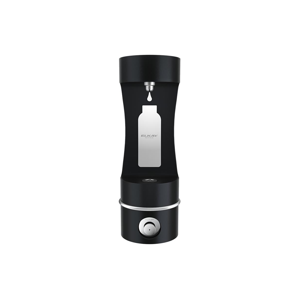Elkay Outdoor ezH2O Single Arm Bottle Filling Station Wall Mount Non-Filtered Non-Refrigerated Freeze Resistant Black