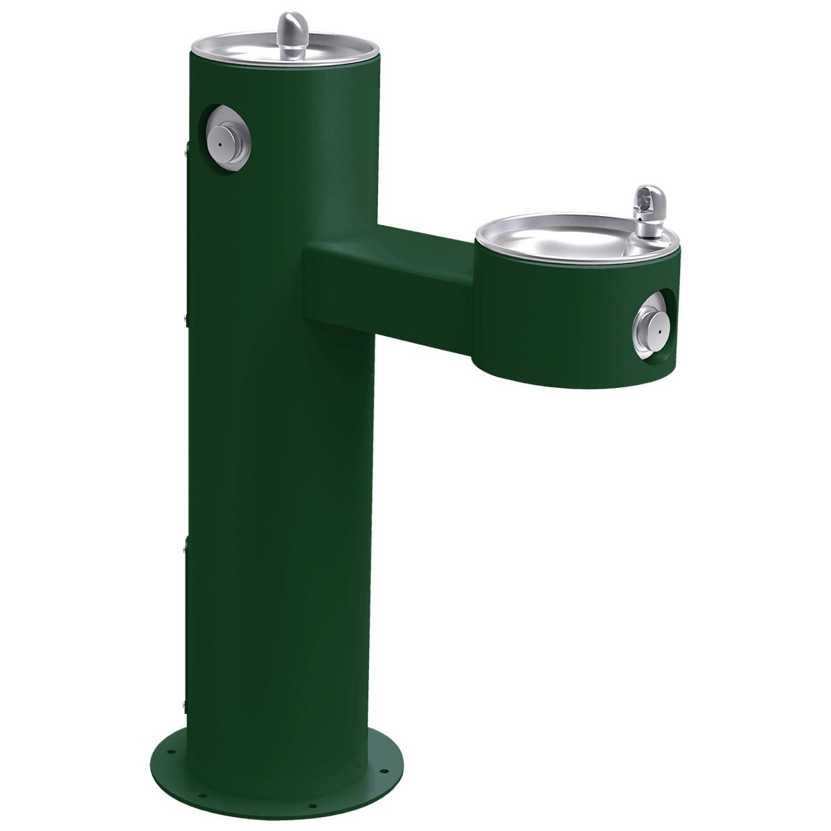 Elkay Outdoor Bi-Level Pedestal Fountain Non-Filtered Non-Refrigerated Evergreen