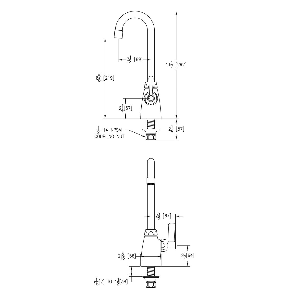 Elkay Single Hole with Single Control Faucet with 4" Gooseneck Spout 2" Lever Handle Chrome