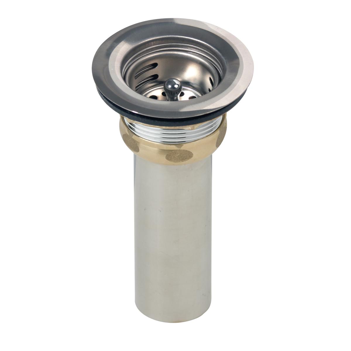 Elkay 2" Drain Fitting Type 304 Stainless Steel Body Stainless Steel Strainer Basket and Rubber Seal