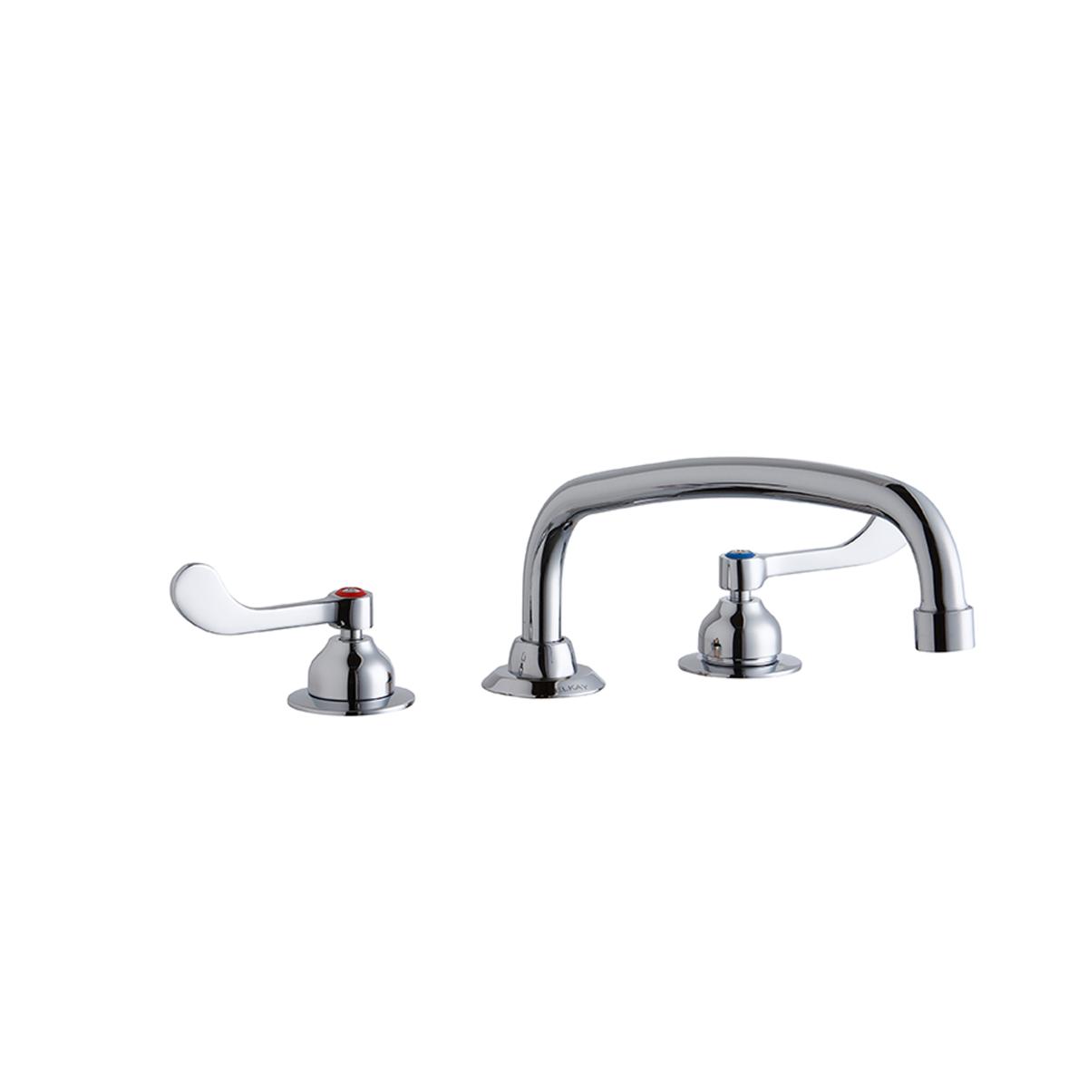 Elkay 8" Centerset with Concealed Deck Faucet with 12" Arc Tube Spout 4" Wristblade Handles Chrome