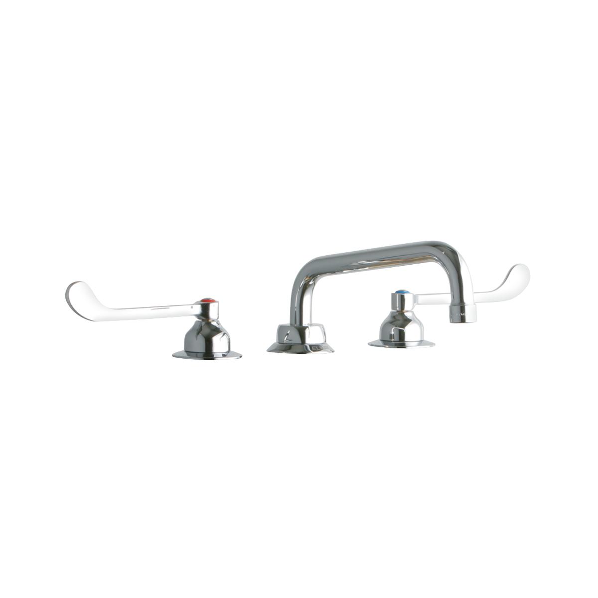 Elkay 8" Centerset with Concealed Deck Faucet with 8" Tube Spout 6" Wristblade Handles Chrome