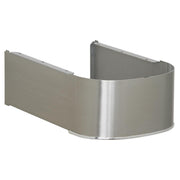 Stainless steel curved apron with mounting hardware for sink installation.