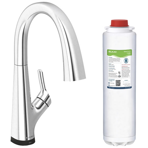 Elkay Avado Single Hole 2-in-1 Kitchen Faucet with Filtered Drinking Water Chrome