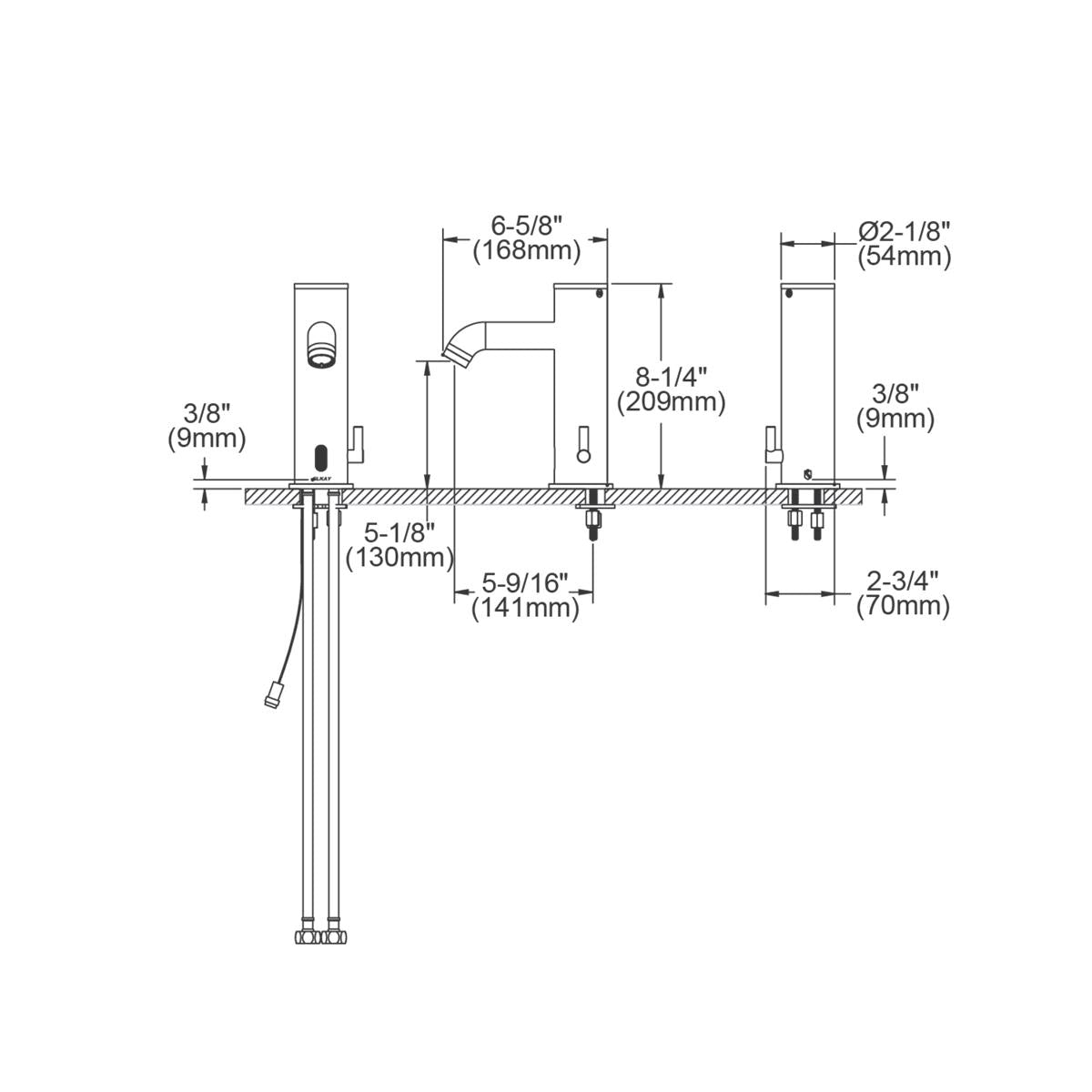 Chrome deck-mount electronic faucet with 6-5/8" fixed spout and sensor activation for commercial lavatory use.