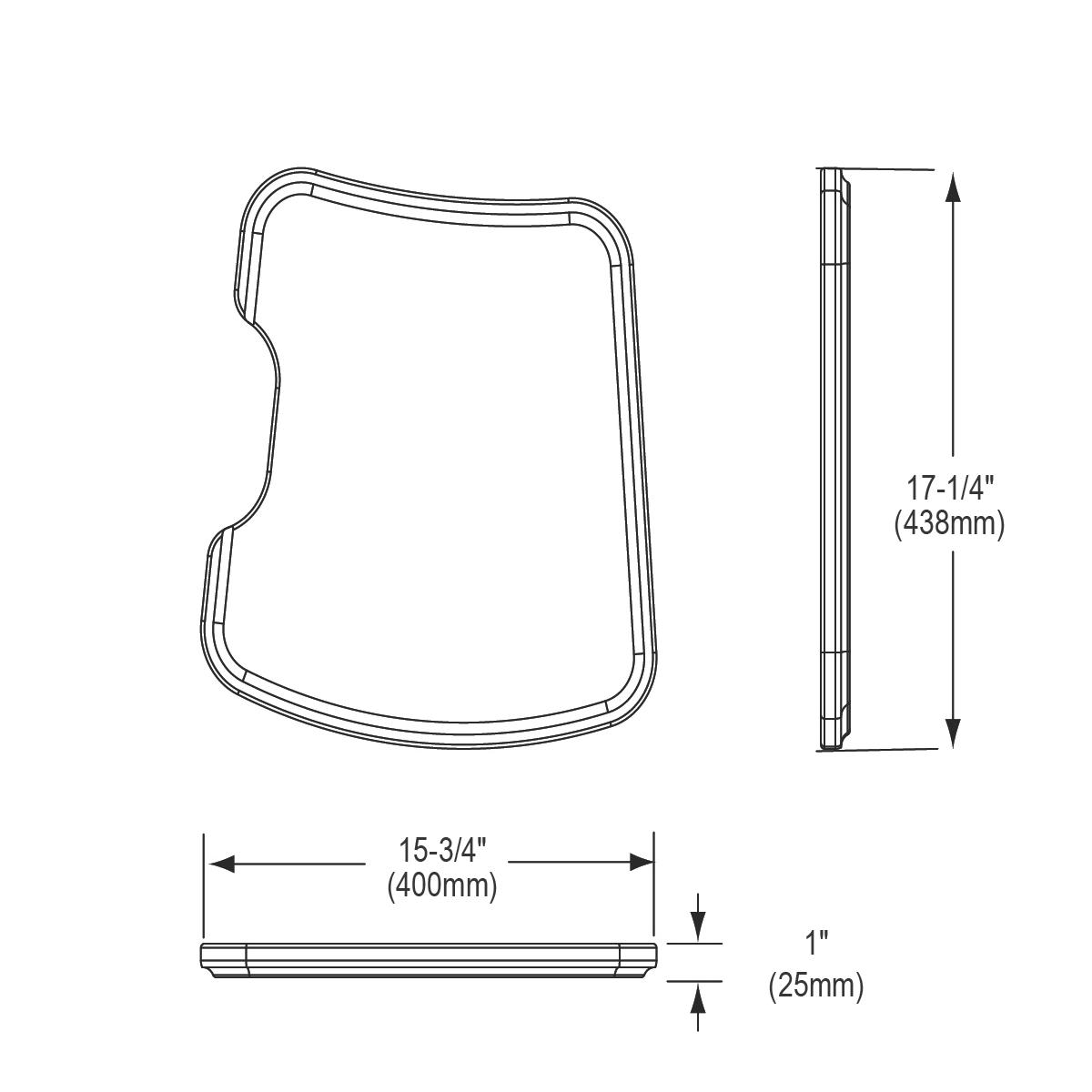 Hardwood cutting board with rounded corners and recessed handles on top and bottom edges.
