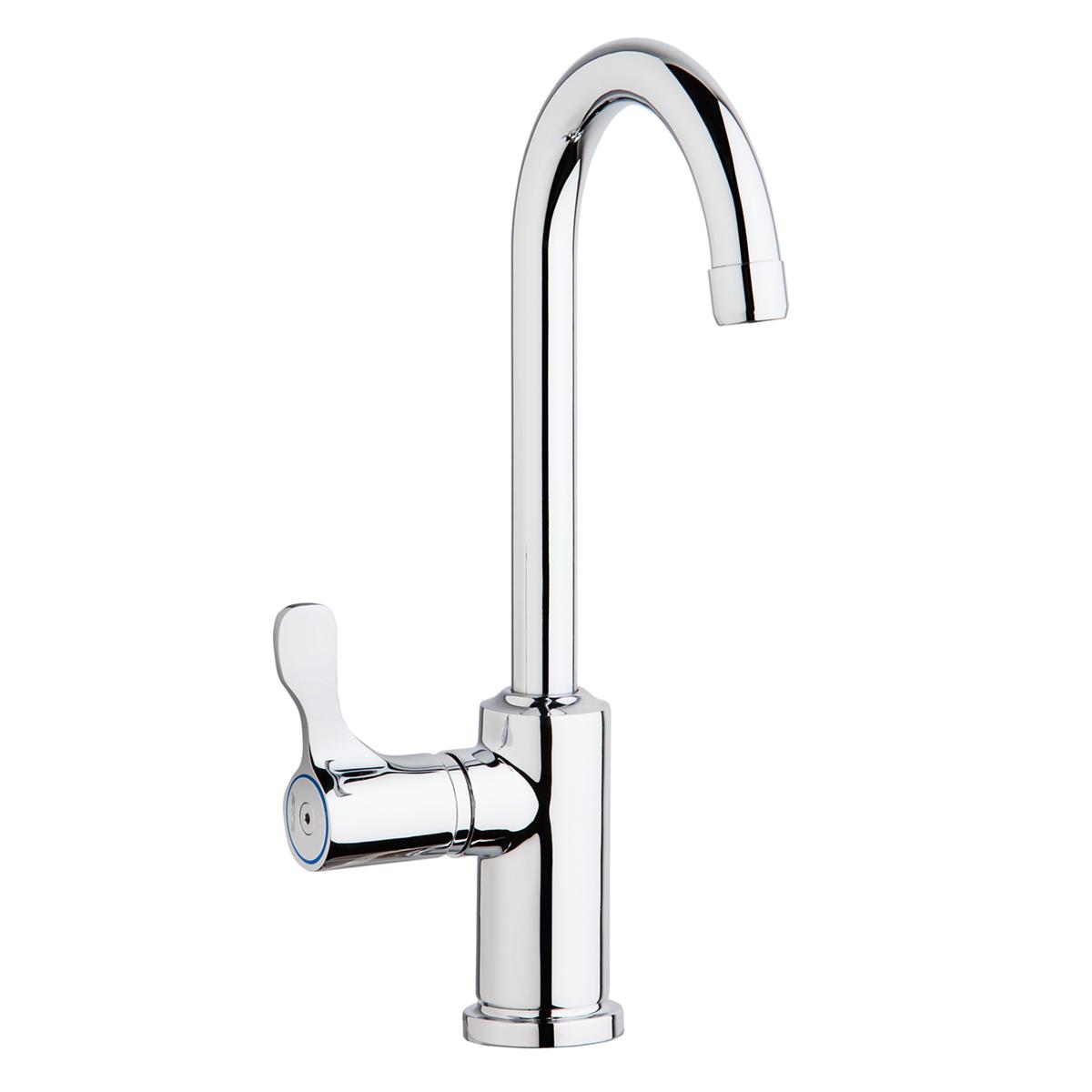 Elkay Single Hole 8-5/8" Deck Mount Faucet with Gooseneck Spout Lever Handle on Left Side Chrome