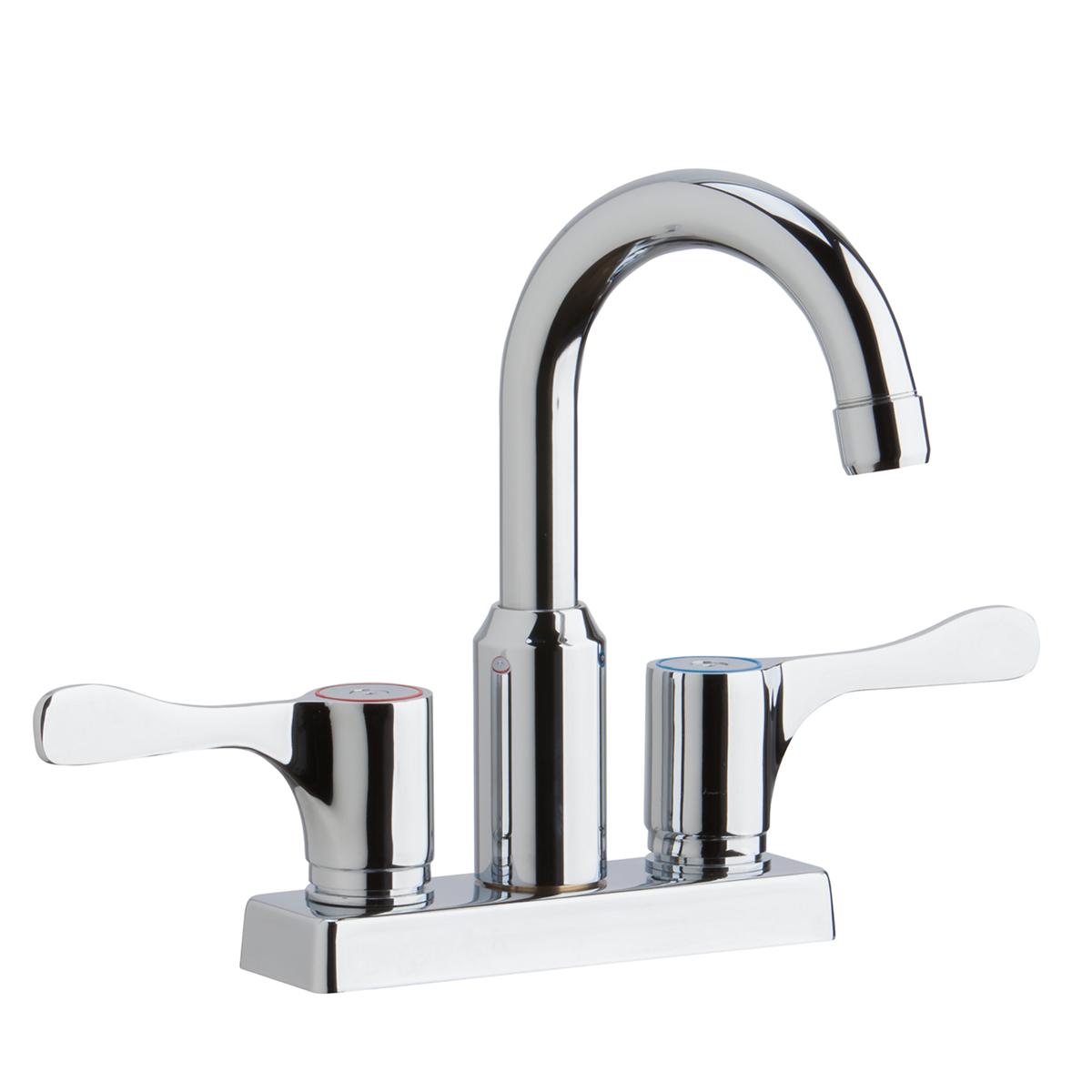 Elkay 4" Centerset Exposed Deck Mount Faucet with Arc Spout and 4" Lever Handles