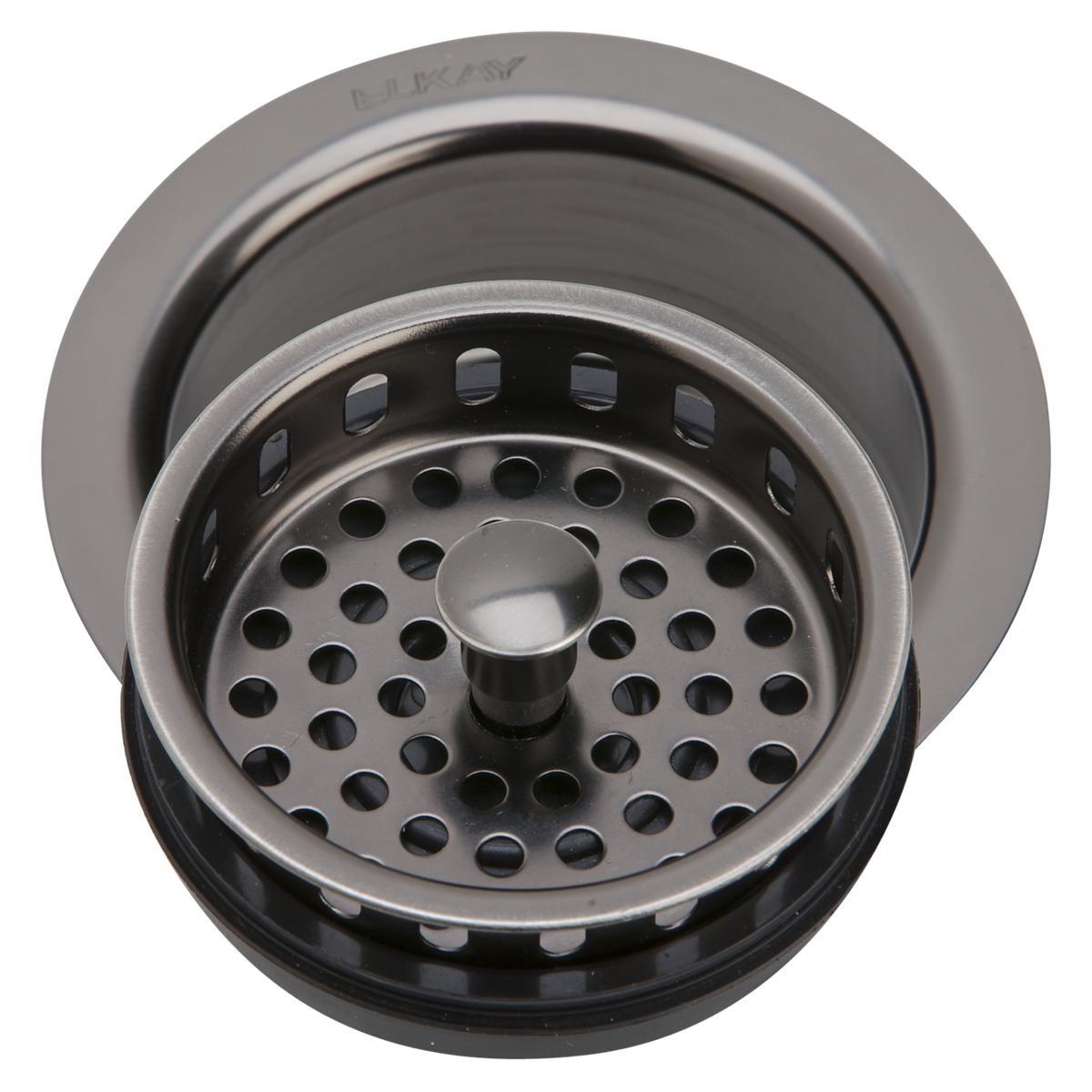 Elkay 3-1/2" Drain Fitting Antique Steel Finish Disposer Flange and Removable Strainer