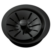 Charcoal polymer sink drain flange with removable basket strainer and center dome insert.
