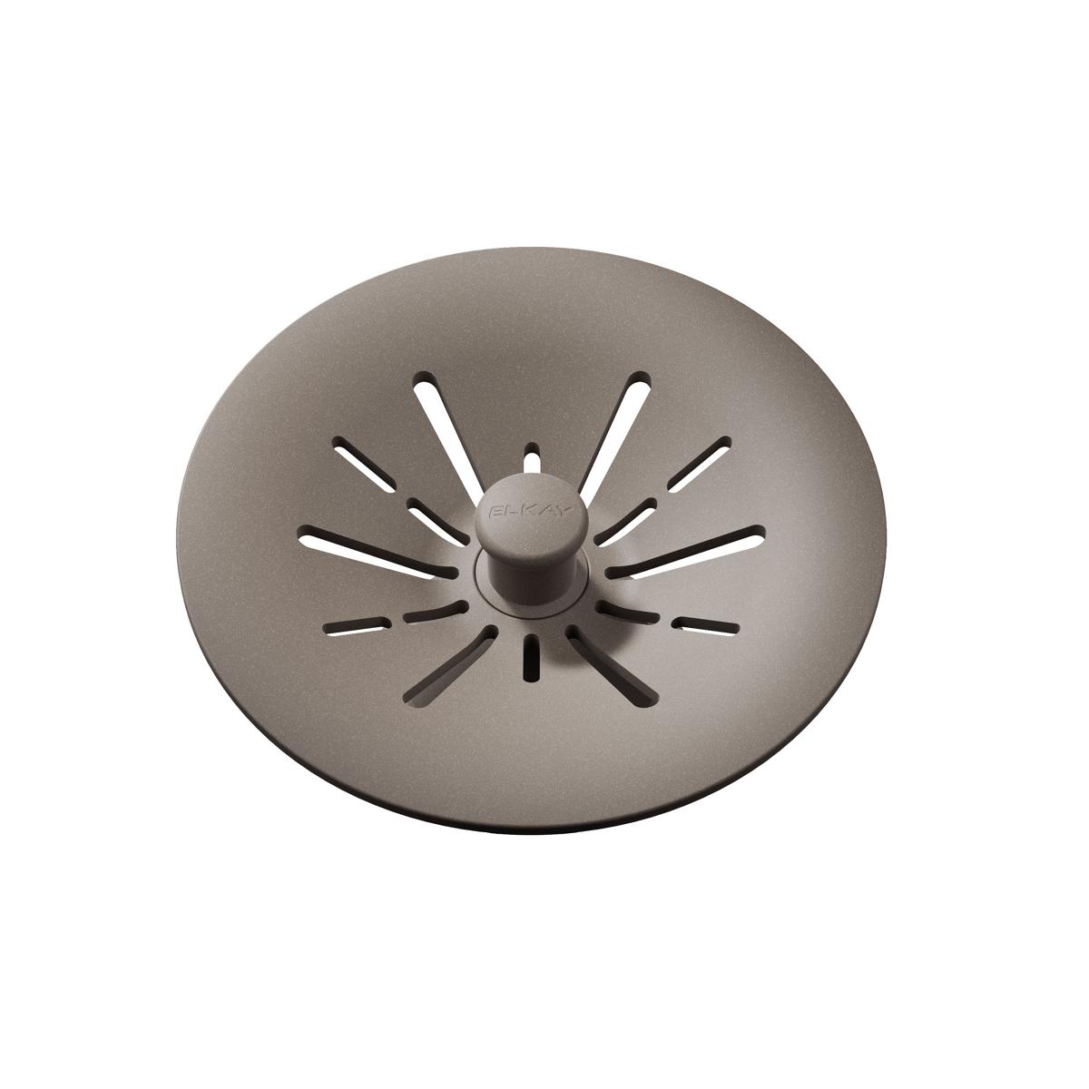 Elkay Quartz Perfect Drain 3-1/2" Removable Polymer Basket Strainer and Rubber Stopper Silvermist