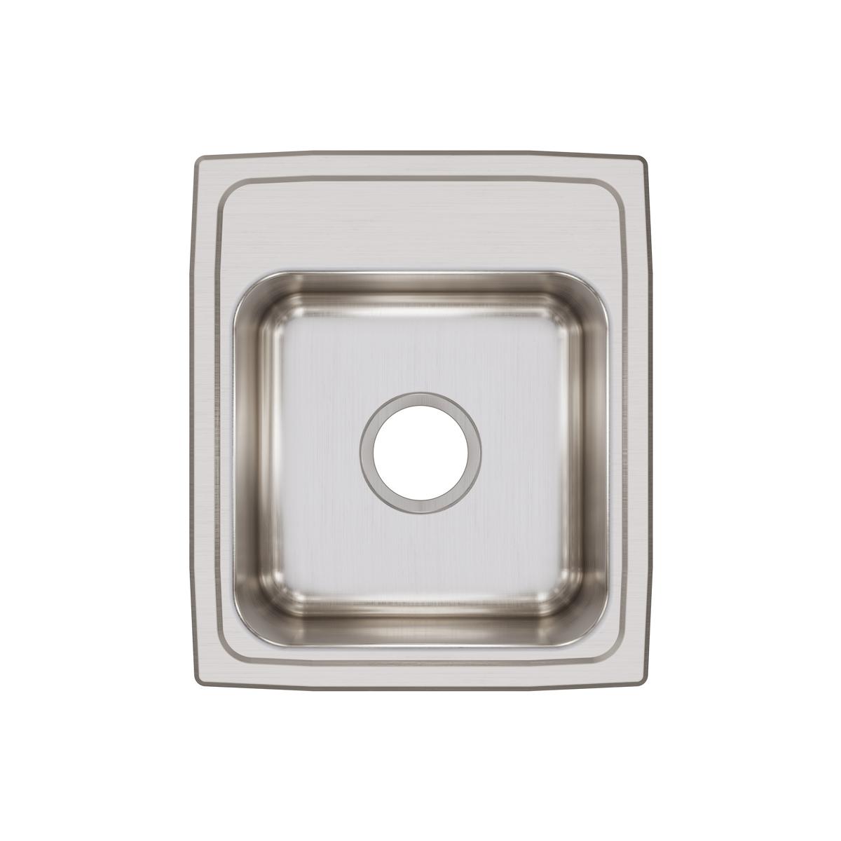 Stainless steel drop-in bar sink with single bowl and brushed finish surface.