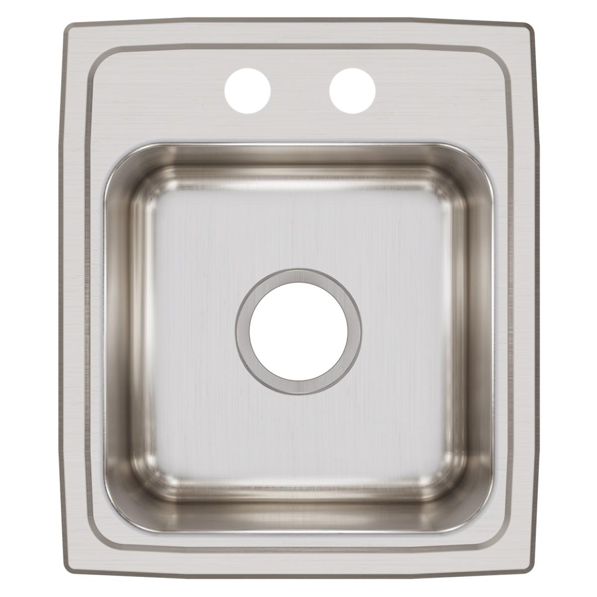 Stainless steel drop-in bar sink with single bowl, two mounting holes, and brushed finish surface.