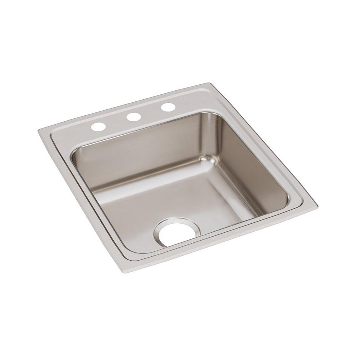 Elkay Lustertone Classic Stainless Steel 19-1/2" x 22" x 4-1/2" 3-Hole Single Bowl Drop-in ADA Sink