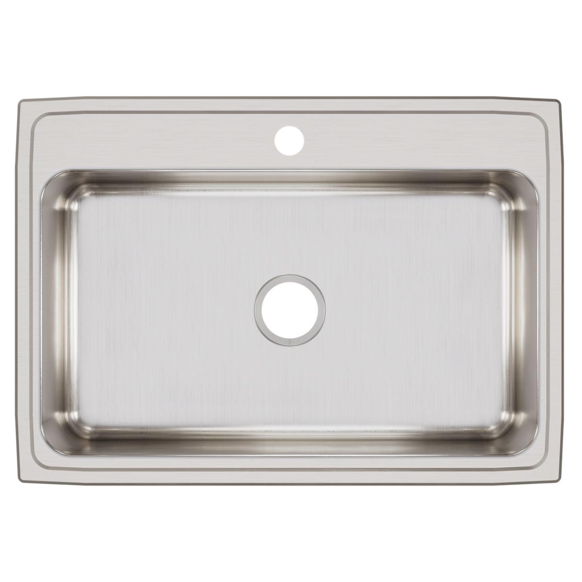 Elkay Lustertone Classic Stainless Steel 31" x 22" x 7-5/8", 1-Hole Single Bowl Drop-in Sink with Quick-clip