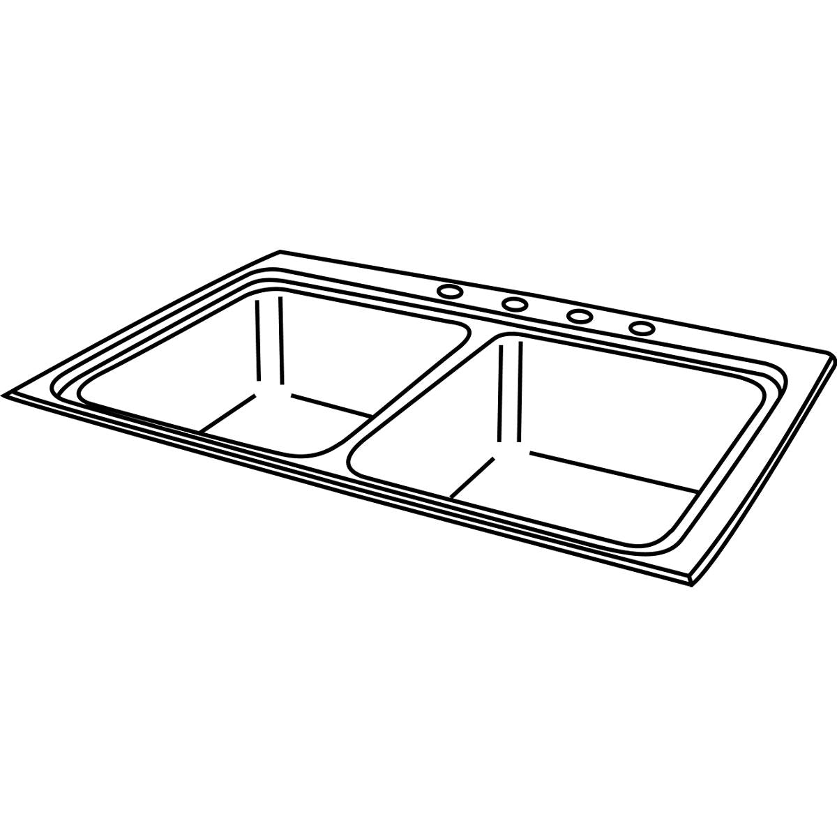 Elkay Lustertone Classic Stainless Steel 33" x 22" x 8-1/8", 3-Hole Equal Double Bowl Drop-in Sink