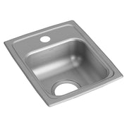 Stainless steel drop-in sink with single bowl, three mounting holes, and brushed finish surface.