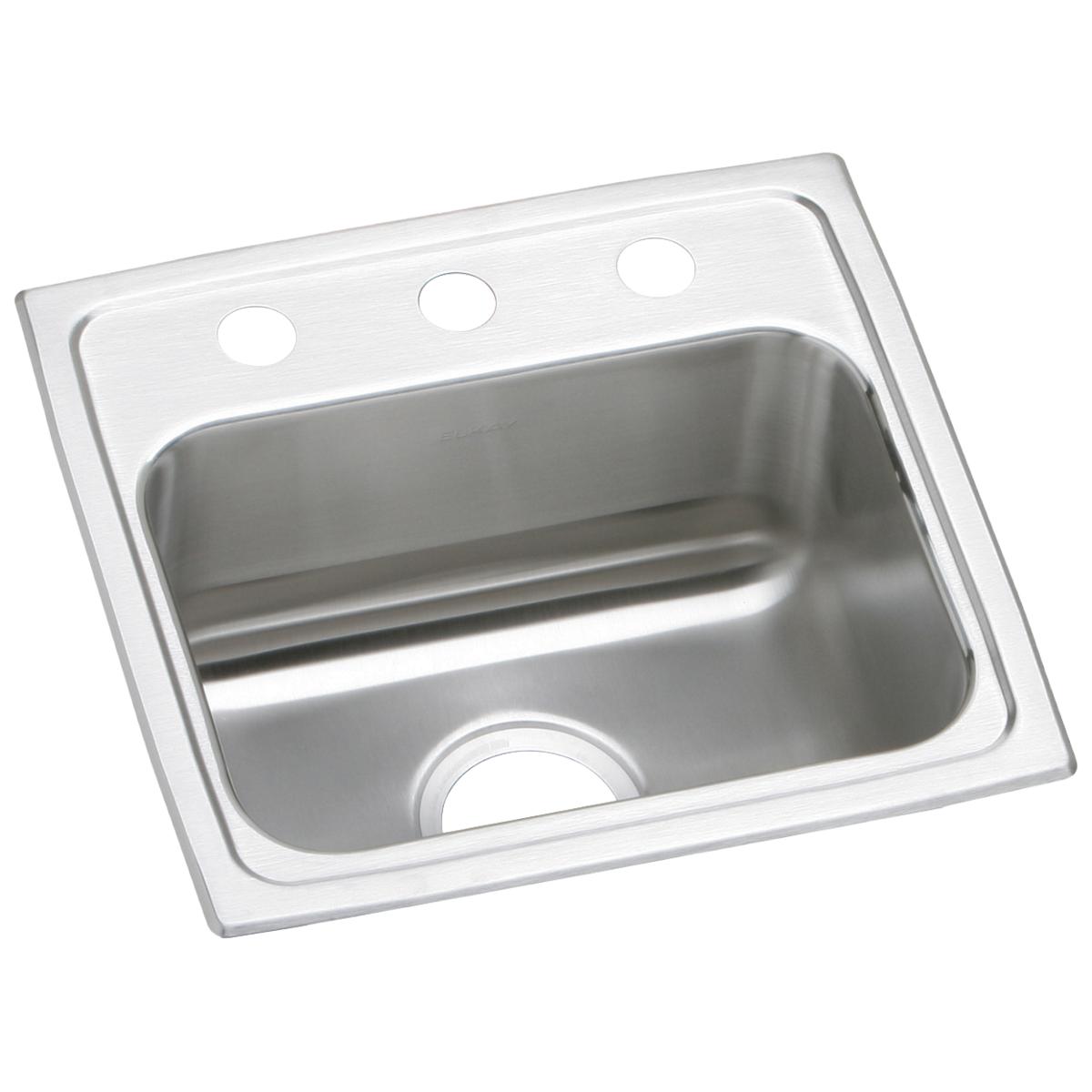 Elkay Lustertone Classic Stainless Steel 17" x 16" x 4" 2-Hole Single Bowl Drop-in ADA Sink