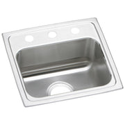 Elkay Lustertone Classic Stainless Steel 17" x 16" x 4" 2-Hole Single Bowl Drop-in ADA Sink