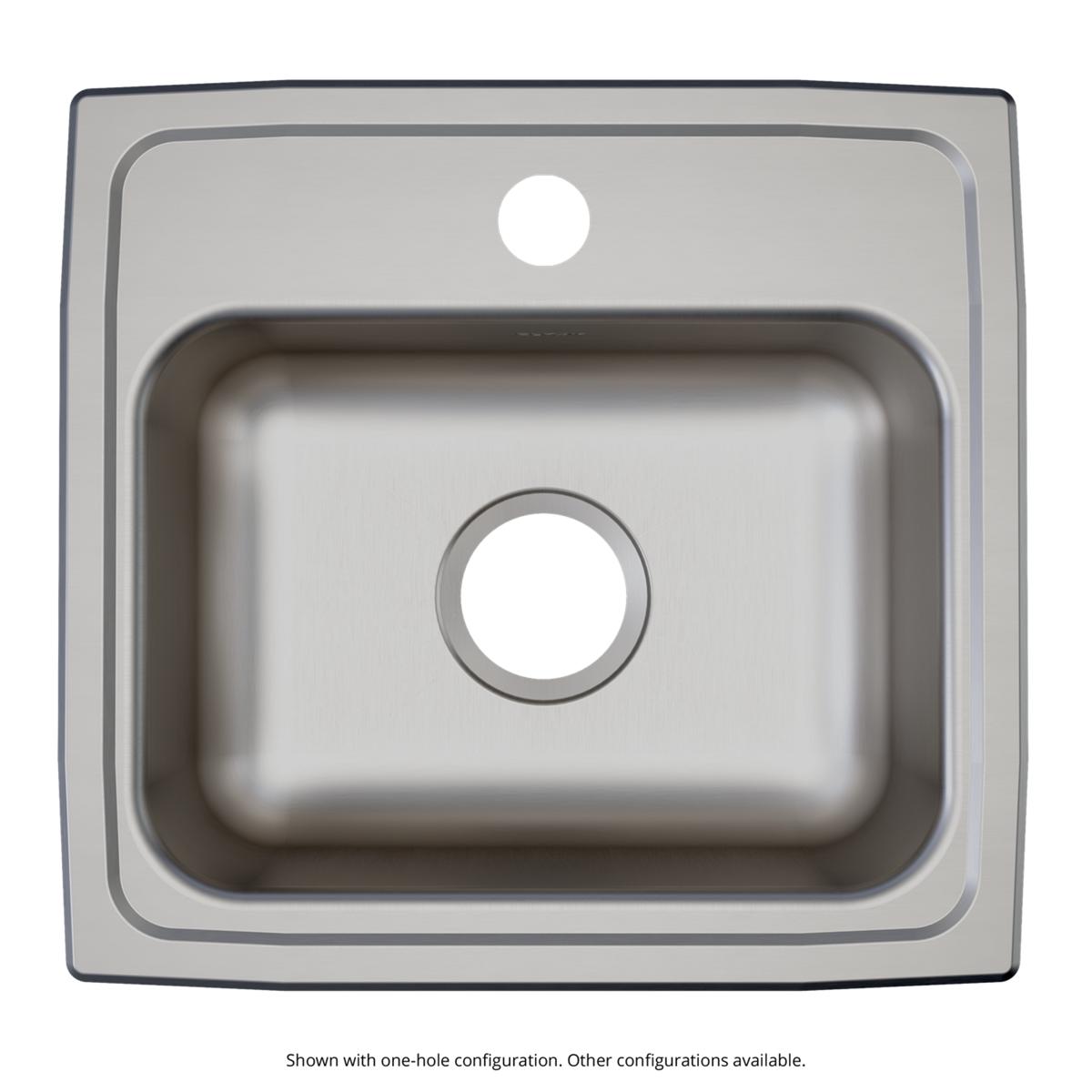 Elkay Lustertone Classic Stainless Steel 17" x 16" x 6-1/2" 1-Hole Single Bowl Drop-in ADA Sink