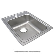 Elkay Lustertone Classic Stainless Steel 17" x 22" x 6", 3-Hole Single Bowl Drop-in ADA Sink