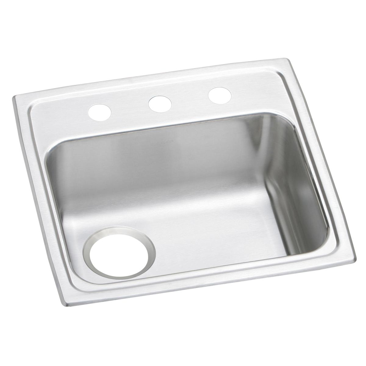 Elkay Lustertone Classic Stainless Steel 19" x 18" x 6", 1-Hole Single Bowl Drop-in ADA Sink with Left Drain