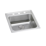 Elkay Lustertone Classic Stainless Steel 19-1/2" x 22" x 6-1/2", 1-Hole Single Bowl Drop-in ADA Sink with Perfect Drain