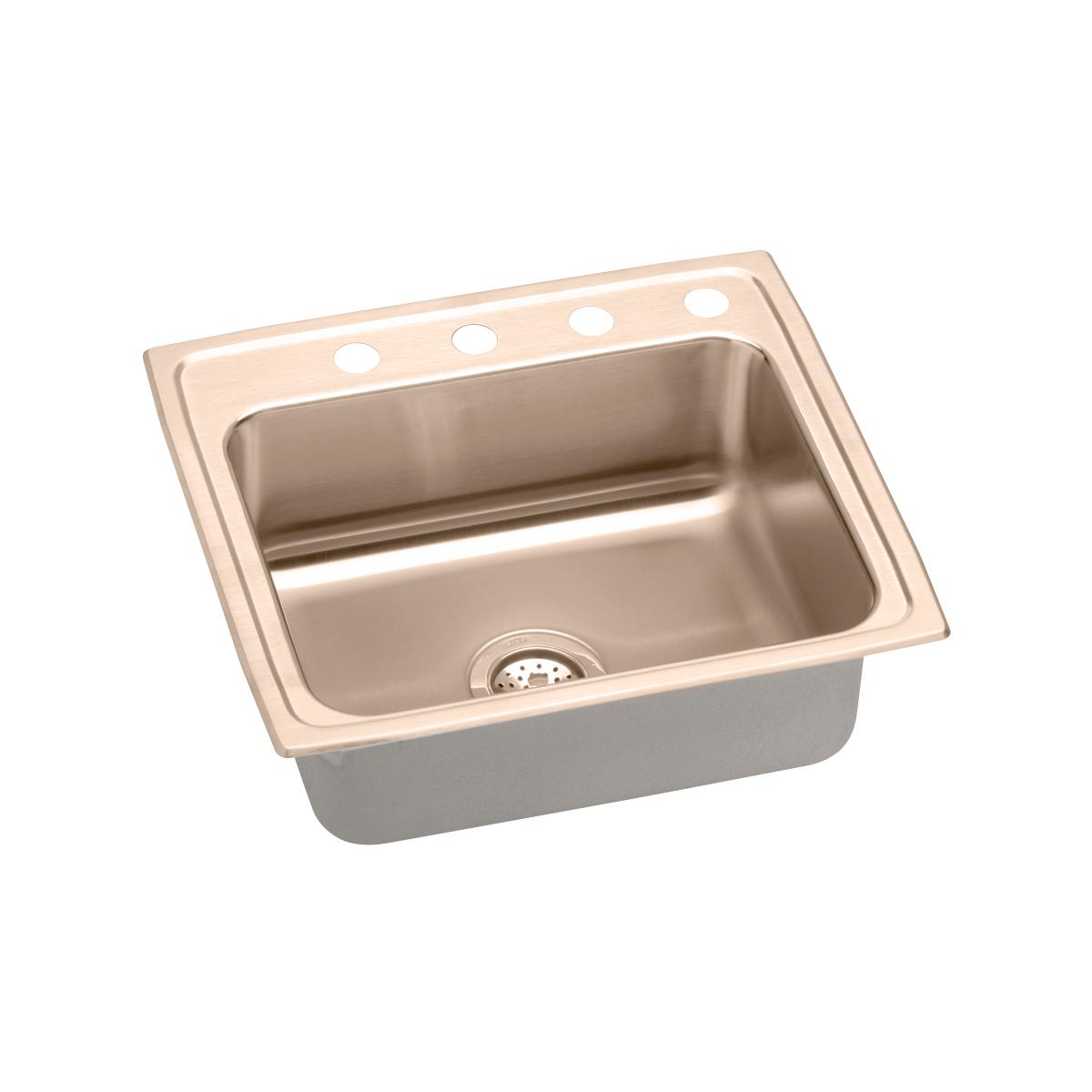 Elkay CuVerro Antimicrobial Copper 22" x 19-1/2" x 4-1/2", 1-Hole Single Bowl Drop-in ADA Sink