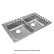 Elkay Lustertone Classic Stainless Steel 33" x 21-1/4" x 6-1/2" 3-Hole Equal Double Bowl Drop-in ADA Sink