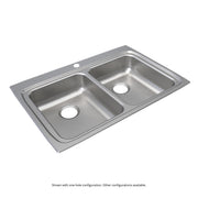 Elkay Lustertone Classic Stainless Steel 33" x 22" x 6-1/2", 4-Hole Equal Double Bowl Drop-in ADA Sink