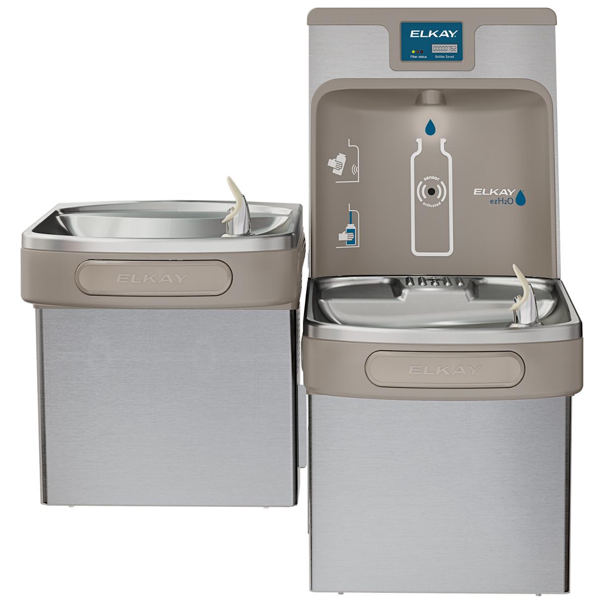 Elkay Enhanced ezH2O Bottle Filling Station & Versatile Bi-Level ADA Cooler Filtered Refrigerated Stainless