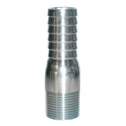 Steel pipe adapter with 2-inch barbed insert end and male pipe threaded end, Legend Valve 312-308.