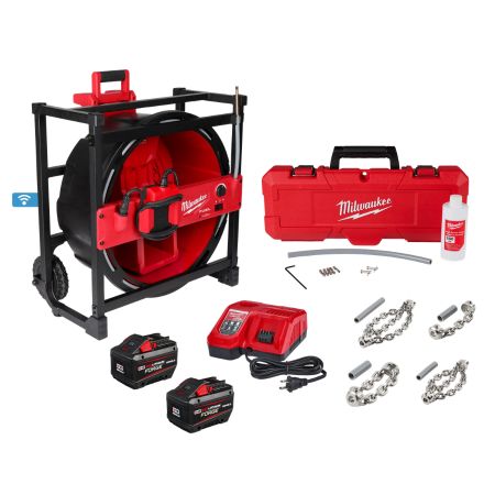 Milwaukee M18 FUEL High Speed Chain Snake for 1-1/2 to 4 inch Pipes - 2819-22