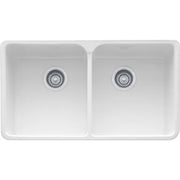 Franke MHK720-35WH Manor House Double Bowl Apron Front Fireclay - White