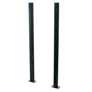 Pair of vertical black steel support legs with mounting plates at the base.