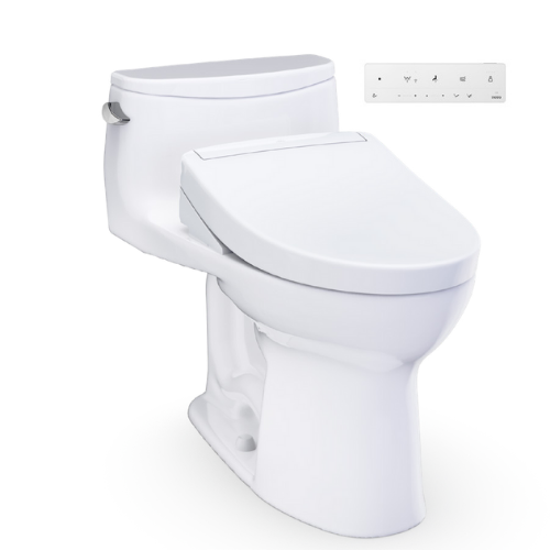 TOTO UltraMax One Piece Elongated Toilet 1.6 GPF with S5 Bidet Seat - Cotton