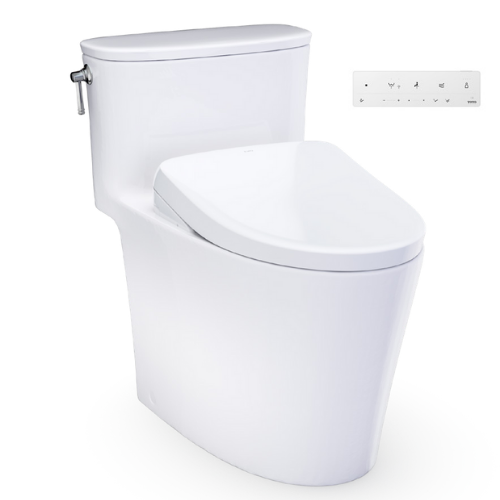 TOTO Aurora One Piece Skirted & Elongated Toilet 1.0 GPF with S7A Bidet Seat - Cotton