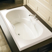 Bain Ultra Elegancia C11 Contour 6636 Oval Drop In 2-Person 46 Gallon 36 Jet Thermomassuer Bathtub with 3" Deck Heated Backrest Heated Headrest 4 Armrests and 2 Grab Bars in Biscuit - BELLODB0T-02