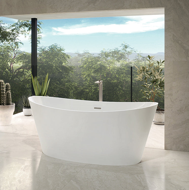 Bain Ultra Evanescence 6636 Oval Freestanding 2-Person 51 Gallon Soaker Bathtub with 1-1/2" Standard Deck in Black/White - BEVLOF00N-66