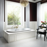 Bain Ultra Elegancia C11 Contour 7236 Oval Drop In 2-Person 52 Gallon Soaker Bathtub with 3" Deck 4 Armrests and 2 Grab Bars in Biscuit - BELSODB0N-02