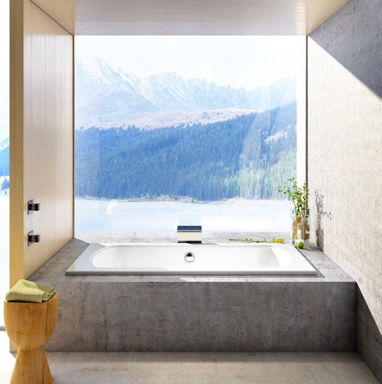 Bain Ultra Meridian 6636 Rectangular Alcove Or Drop In 2-Person 47 Gallon Soaker Bathtub with 1-1/2" Standard Deck in Biscuit - BMELRI00N-02
